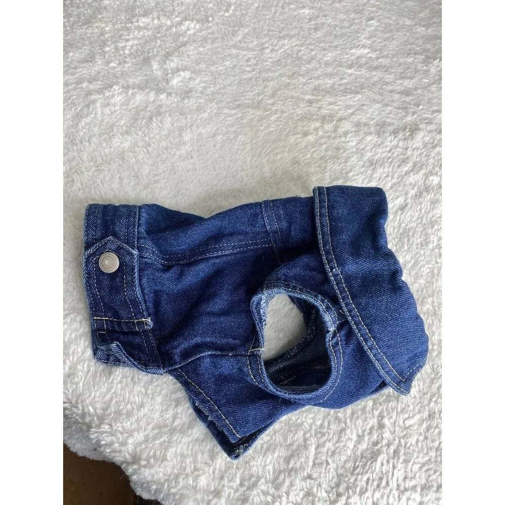 Woolrich Denim Dog  Coat Small Jean Light Wash, Hook-n-Loop Closure Collar Small - Picture 5 of 9